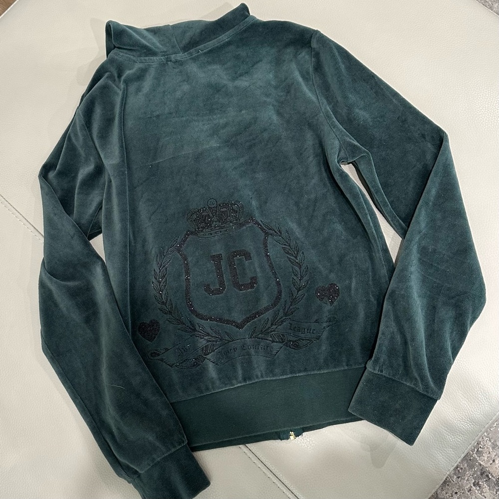 Juicy Couture Velvet Green Track Jacket size small